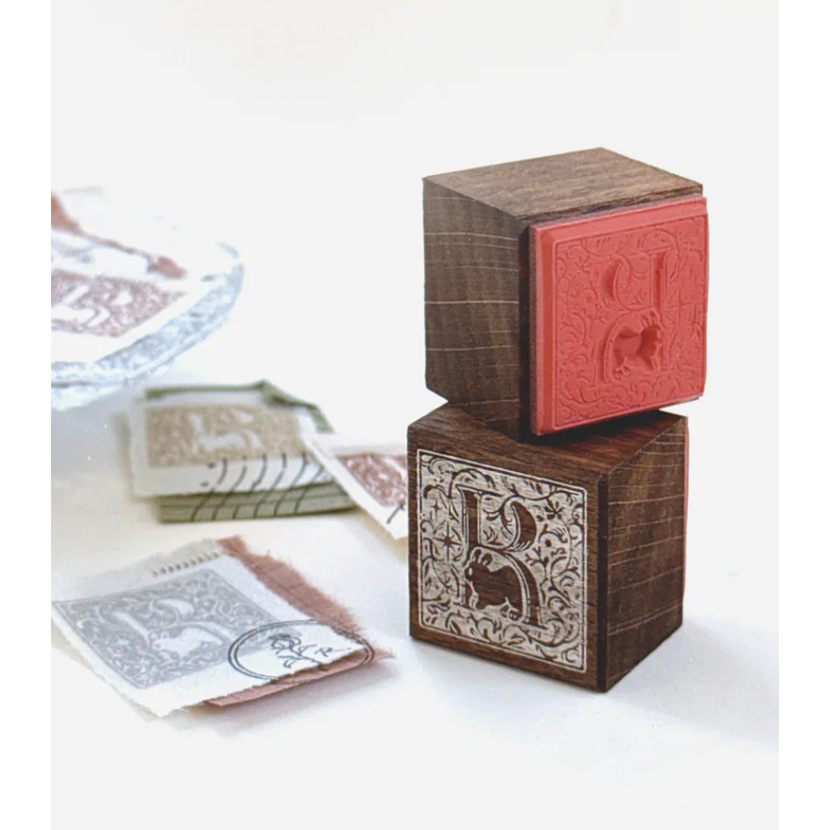 Pei Pei Studio 小兔的藏書章 深染櫸木印章 約25×25mm【立夏手帳生活】-細節圖2