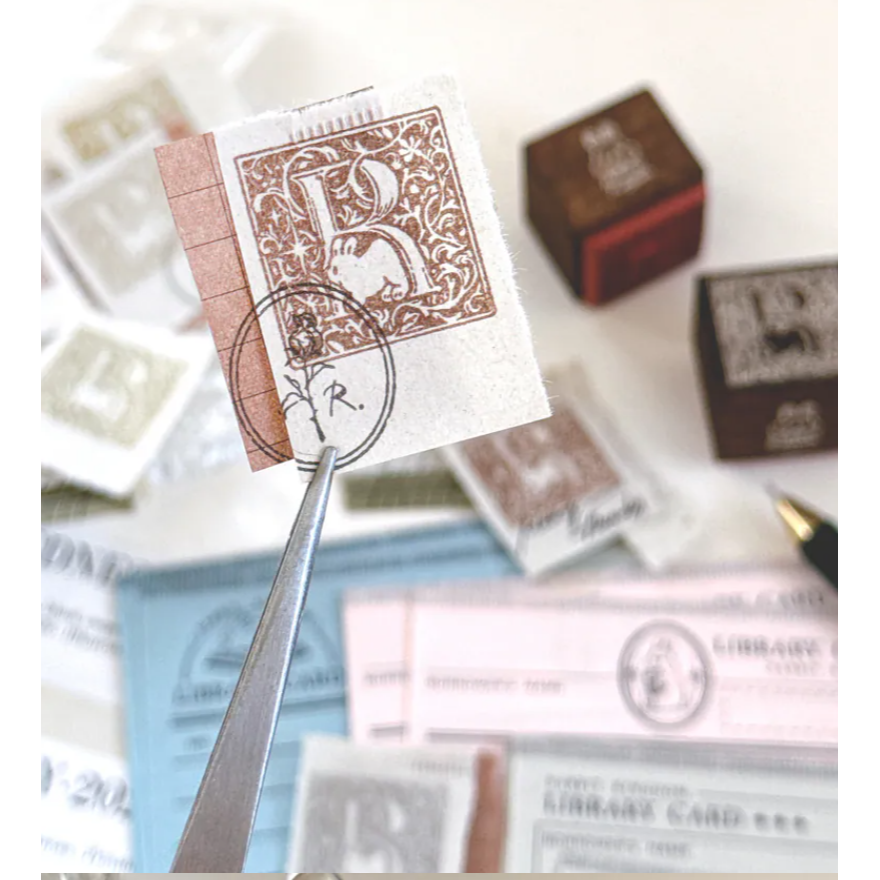 Pei Pei Studio 小兔的藏書章 深染櫸木印章 約25×25mm【立夏手帳生活】-細節圖3