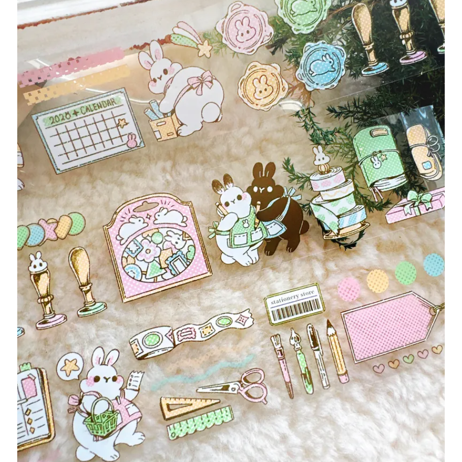 Pei Pei Studio 黑兔文具店 5cm寬 X 10M PET膠帶【立夏手帳生活】-細節圖4