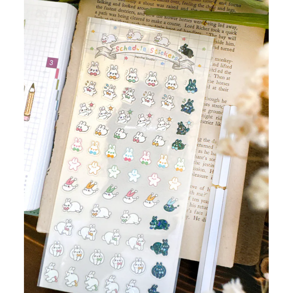 Pei Pei Studio 小兔星夜/小兔閃閃-手帳貼紙【立夏手帳生活】-細節圖4