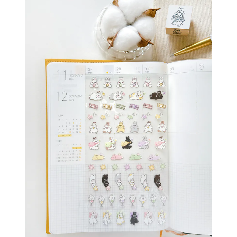 Pei Pei Studio 小兔星夜/小兔閃閃-手帳貼紙【立夏手帳生活】-細節圖6