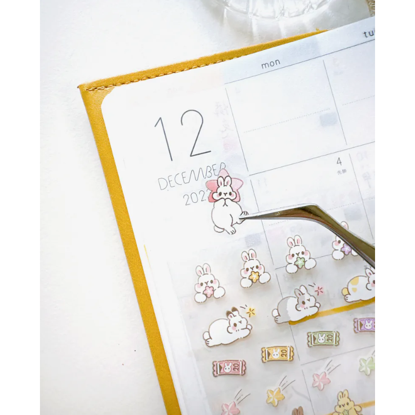 Pei Pei Studio 小兔星夜/小兔閃閃-手帳貼紙【立夏手帳生活】-細節圖8