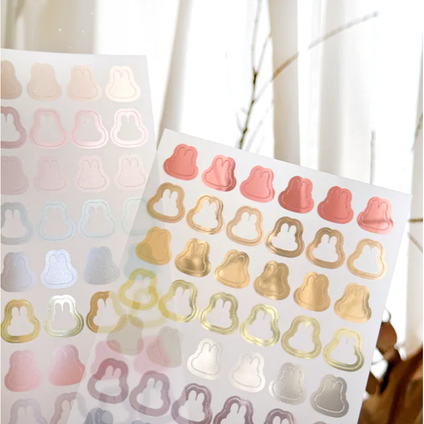 Pei Pei Studio 『2色』小兔調色盤- 復古色 / 冰淇淋色 手帳貼紙【立夏手帳生活】-細節圖6