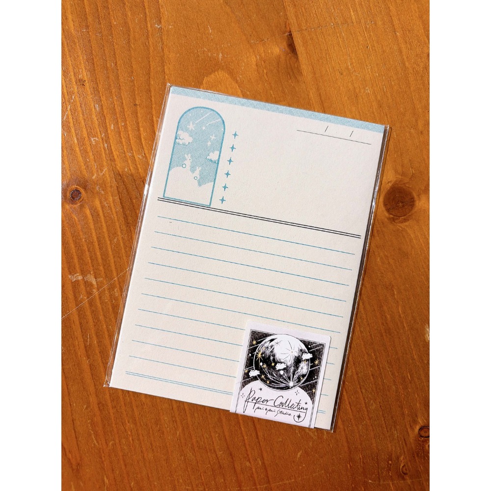 Pei Pei Studio  (單售)小兔星夜-紙品集合【立夏手帳生活】-規格圖5