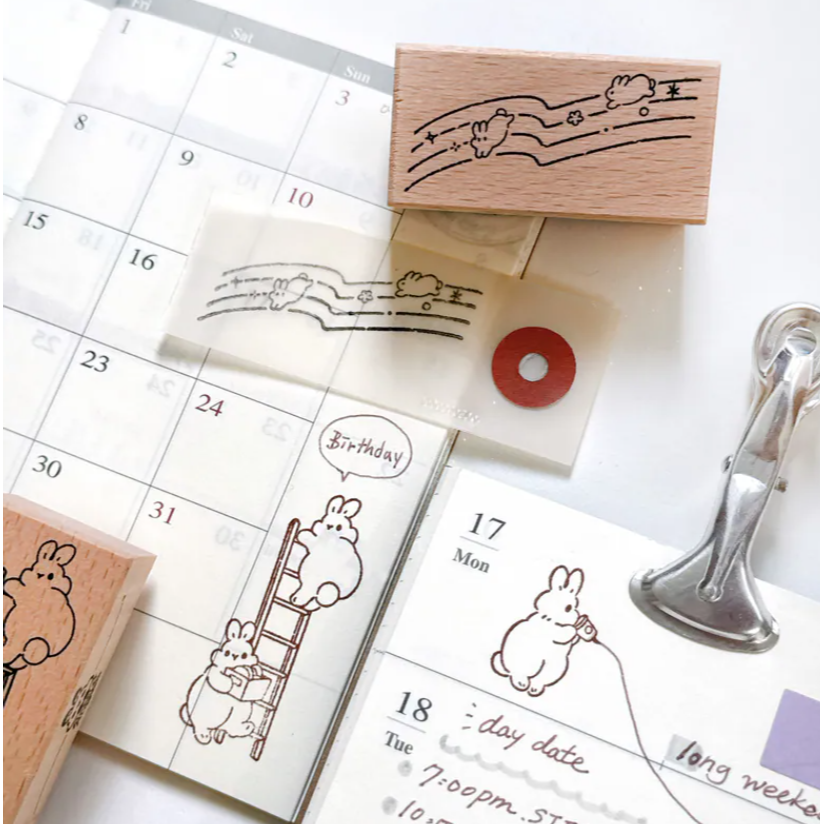 Pei Pei Studio 小兔手帳印章 - 星河櫸木印章【立夏手帳生活】-細節圖4