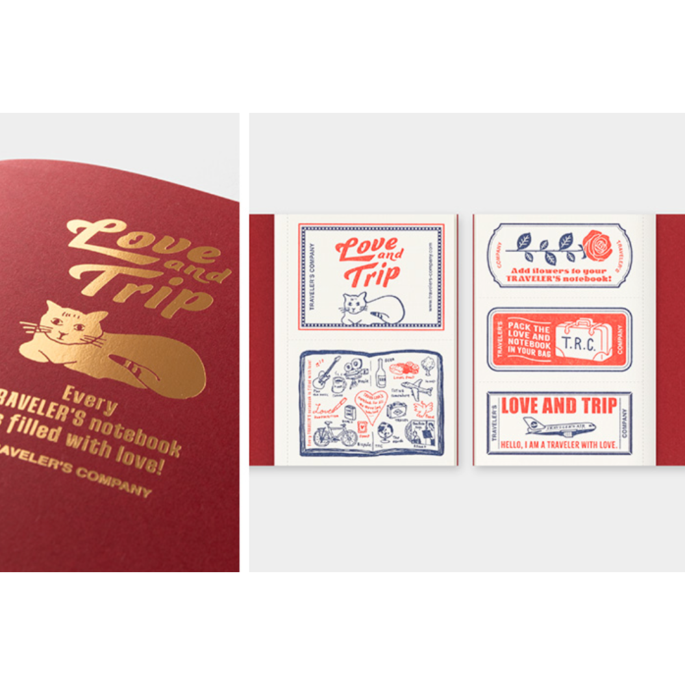 【2025限定款】TRAVELER＇S notebook LOVE & TRIP Red 旅人手帳 筆記本 TN本體套組-細節圖9