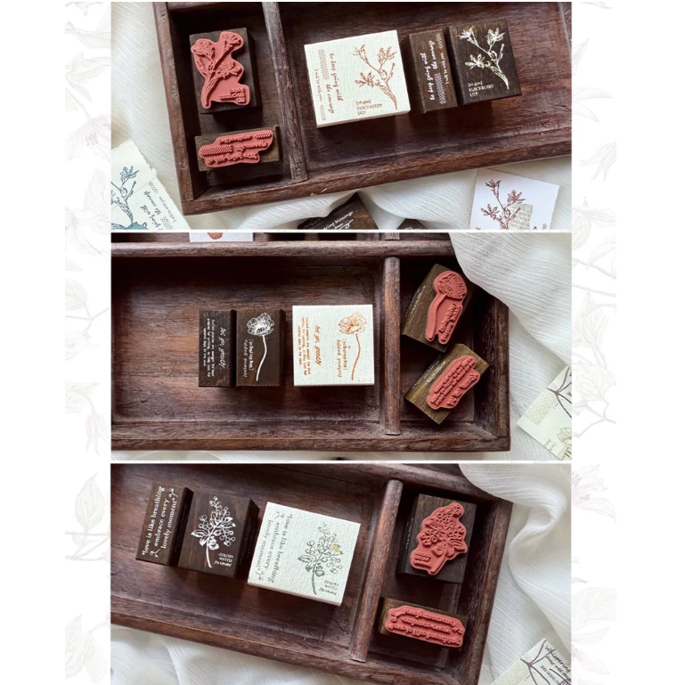 竹工凡花 呢喃祝福 迷你印章組 手帳印章 （單售）【立夏手帳生活】-細節圖2