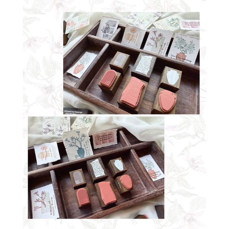 竹工凡花 呢喃祝福 迷你印章組 手帳印章 （單售）【立夏手帳生活】-細節圖5