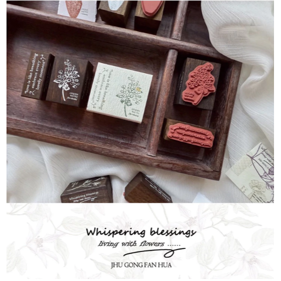 竹工凡花 呢喃祝福 迷你印章組 手帳印章 （單售）【立夏手帳生活】-細節圖7