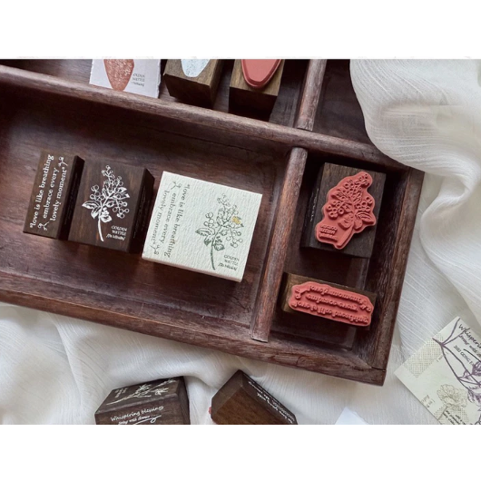 竹工凡花 呢喃祝福 迷你印章組 手帳印章 （單售）【立夏手帳生活】-規格圖7