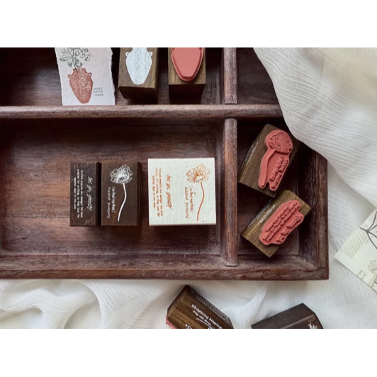 竹工凡花 呢喃祝福 迷你印章組 手帳印章 （單售）【立夏手帳生活】-規格圖7