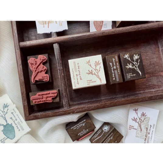 竹工凡花 呢喃祝福 迷你印章組 手帳印章 （單售）【立夏手帳生活】-規格圖7