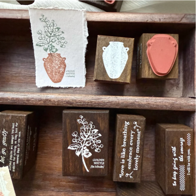 竹工凡花 呢喃祝福 迷你印章組 手帳印章 （單售）【立夏手帳生活】-規格圖7