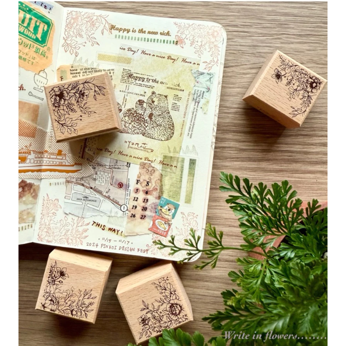 竹工凡花 Writing in flowers 迷你印章組 手帳印章【立夏手帳生活】-細節圖3