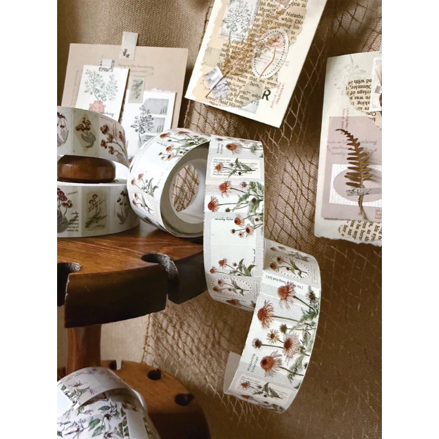 竹工凡花 秋季的呢喃祝福 標籤貼紙 鐵線蓮 / 松果菊 / 垂絲衛矛 手帳貼紙 迷你貼紙 標籤機貼紙【立夏手帳生活】-細節圖4