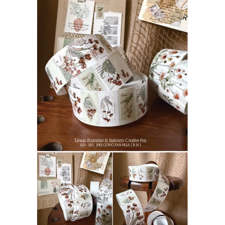 竹工凡花 秋季的呢喃祝福 標籤貼紙 鐵線蓮 / 松果菊 / 垂絲衛矛 手帳貼紙 迷你貼紙 標籤機貼紙【立夏手帳生活】-細節圖5