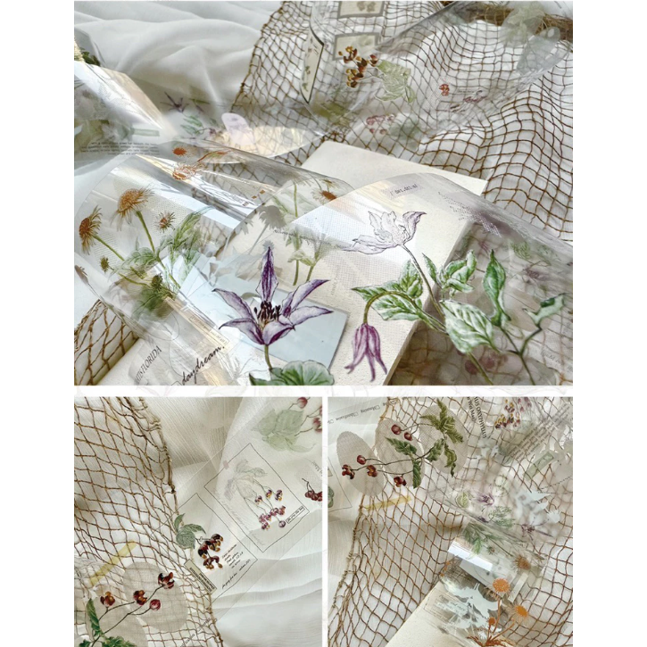 竹工凡花 秋季的呢喃祝福  亮面PET 膠帶【立夏手帳生活】-細節圖3