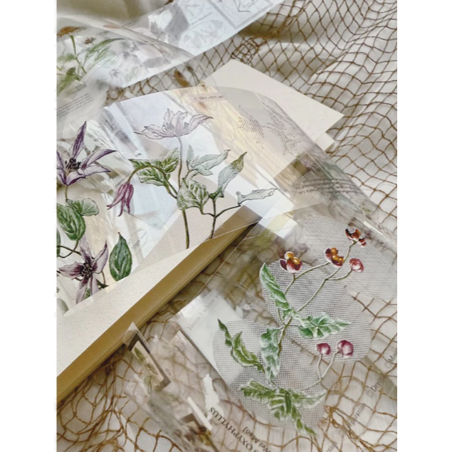 竹工凡花 秋季的呢喃祝福  亮面PET 膠帶【立夏手帳生活】-細節圖4