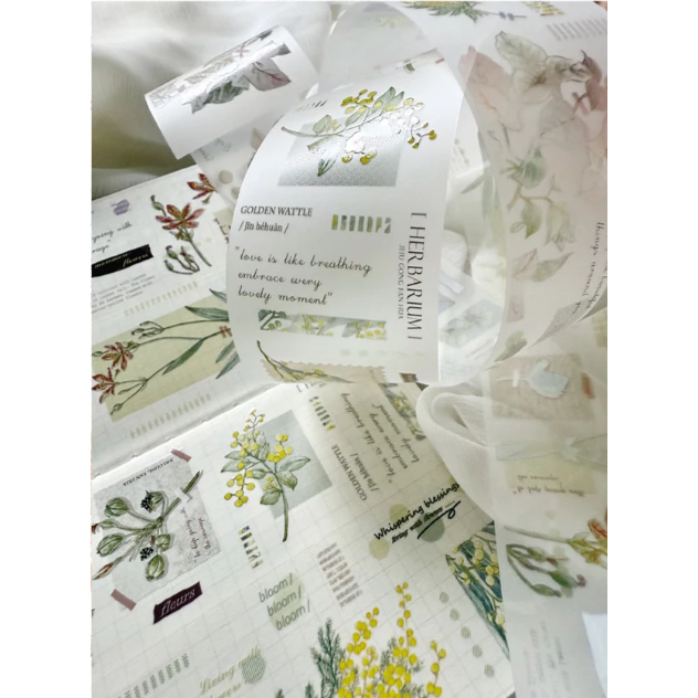 竹工凡花 春季的呢喃祝福  霧面PET 膠帶【立夏手帳生活】-細節圖2