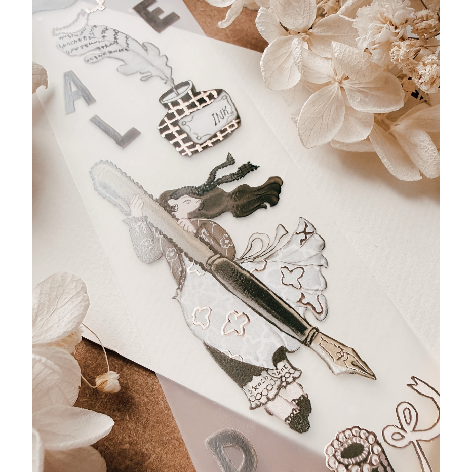 【文具小集】何包蛋 女孩文具日 4.5cm燙古銅金PET膠帶 misshoegg【立夏手帳生活】-細節圖7