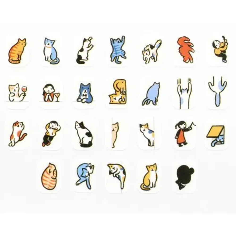 【2款】Bande「滿滿的文鳥/滿滿的貓咪」軋型貼紙卷 日本原裝【立夏手帳生活】-細節圖2