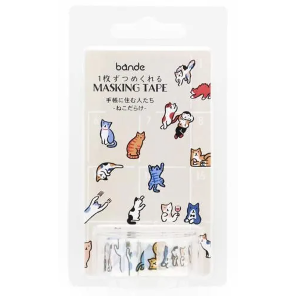 【2款】Bande「滿滿的文鳥/滿滿的貓咪」軋型貼紙卷 日本原裝【立夏手帳生活】-細節圖3