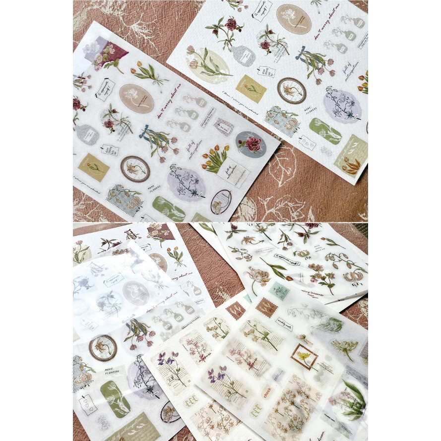 竹工凡花 冬季的呢喃祝福轉印貼紙包 花的姿態 / 花的細語 / 印花書籤 共三款 手帳貼紙【立夏手帳生活】-細節圖4