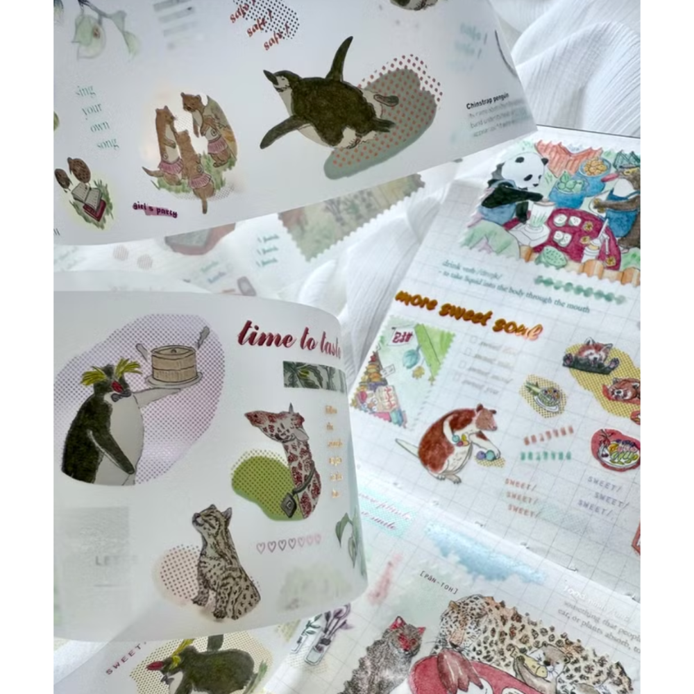 竹工凡花膠帶分裝 呢喃祝福memo 春季呢喃 夏季呢喃 秋季呢喃祝福 跟著動物逗熱鬧【立夏手帳生活】-規格圖6