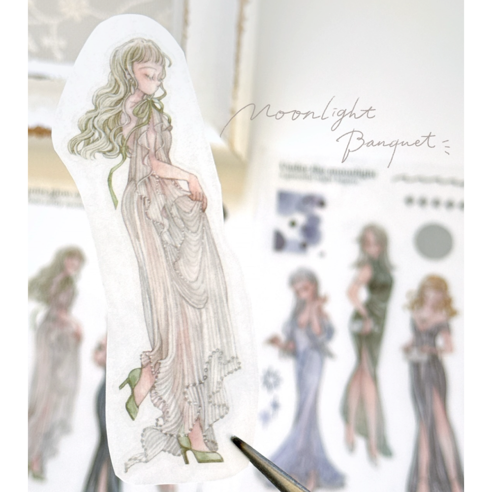 【2款】Pei Pei Studio「心緒日著/月光晚宴」轉印貼紙組【立夏手帳生活】-細節圖5