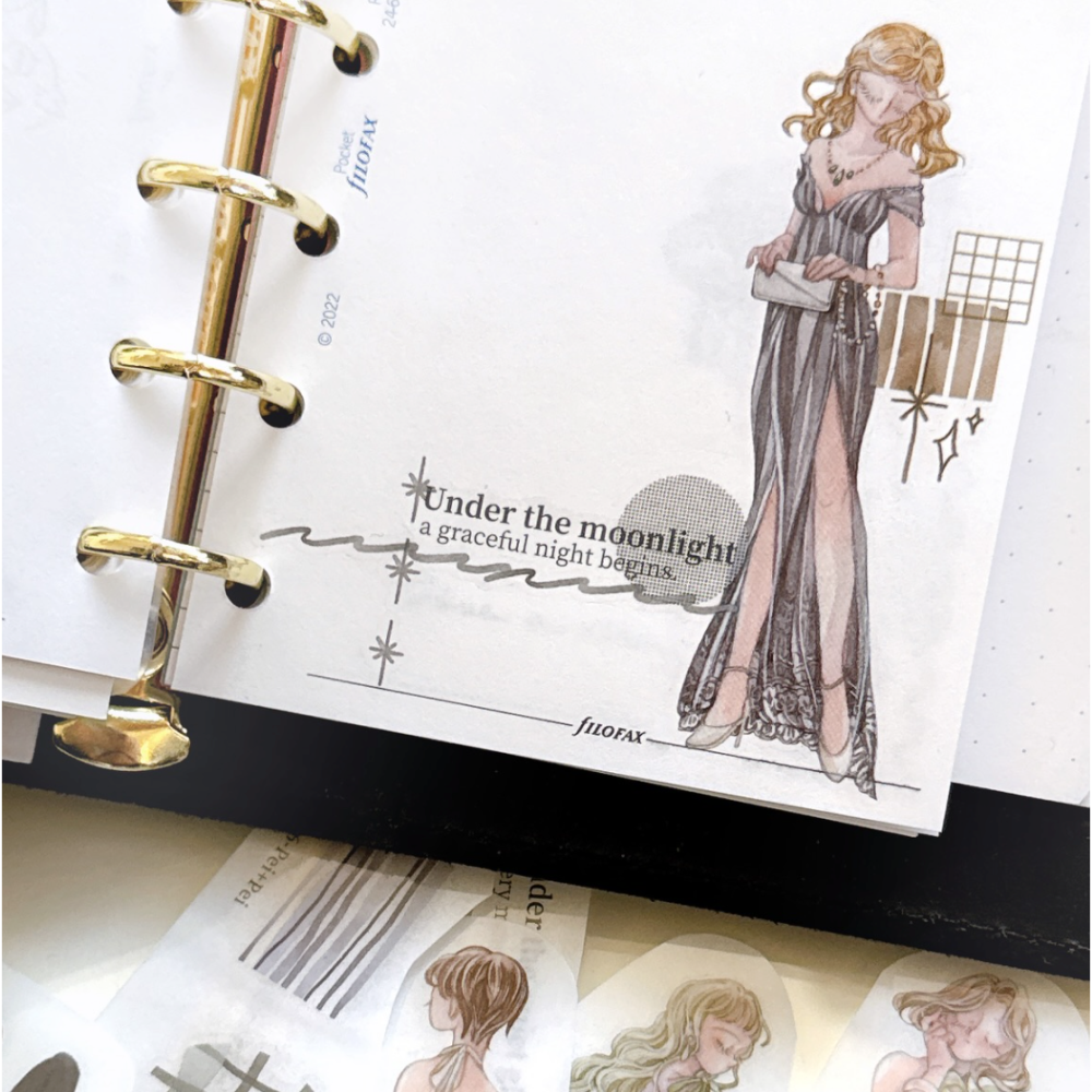 【2款】Pei Pei Studio「心緒日著/月光晚宴」轉印貼紙組【立夏手帳生活】-細節圖6