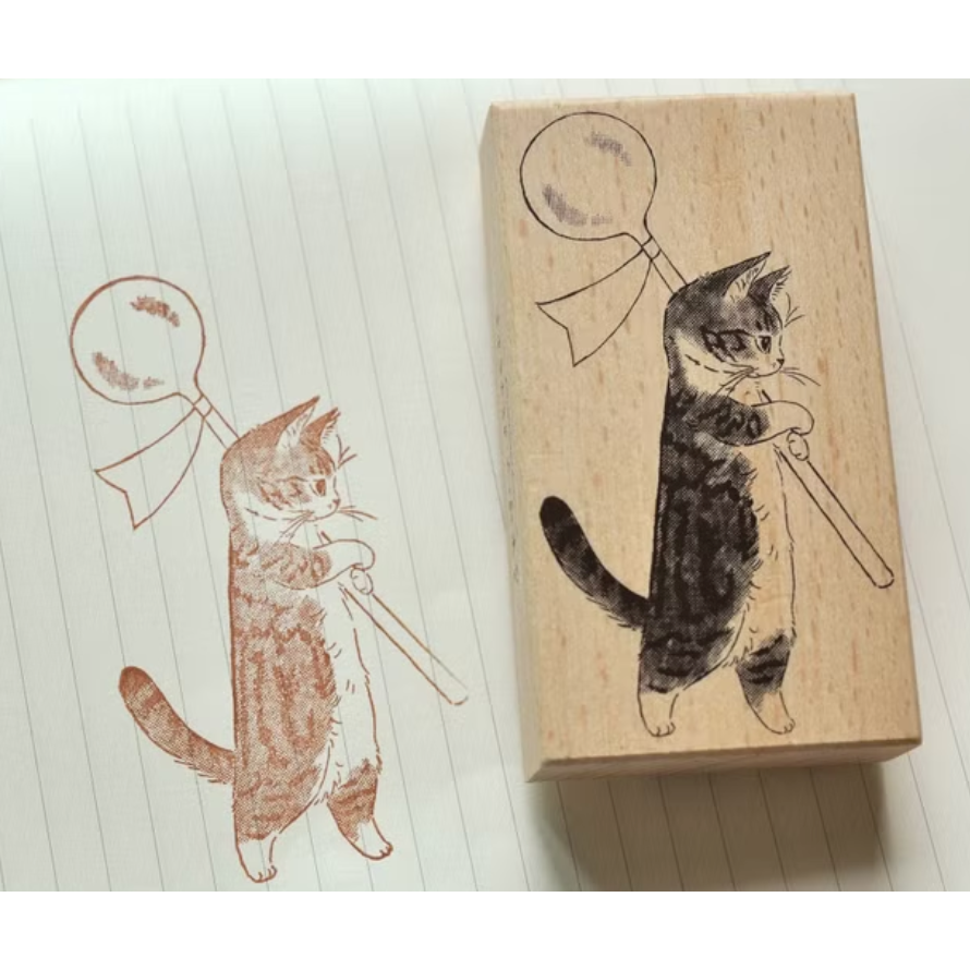 【3款】補補貓・大衛煮愛「803貪吃小隊」貓咪櫸木印章【立夏手帳生活】-規格圖6