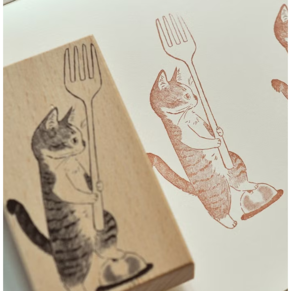 【3款】補補貓・大衛煮愛「803貪吃小隊」貓咪櫸木印章【立夏手帳生活】-規格圖6