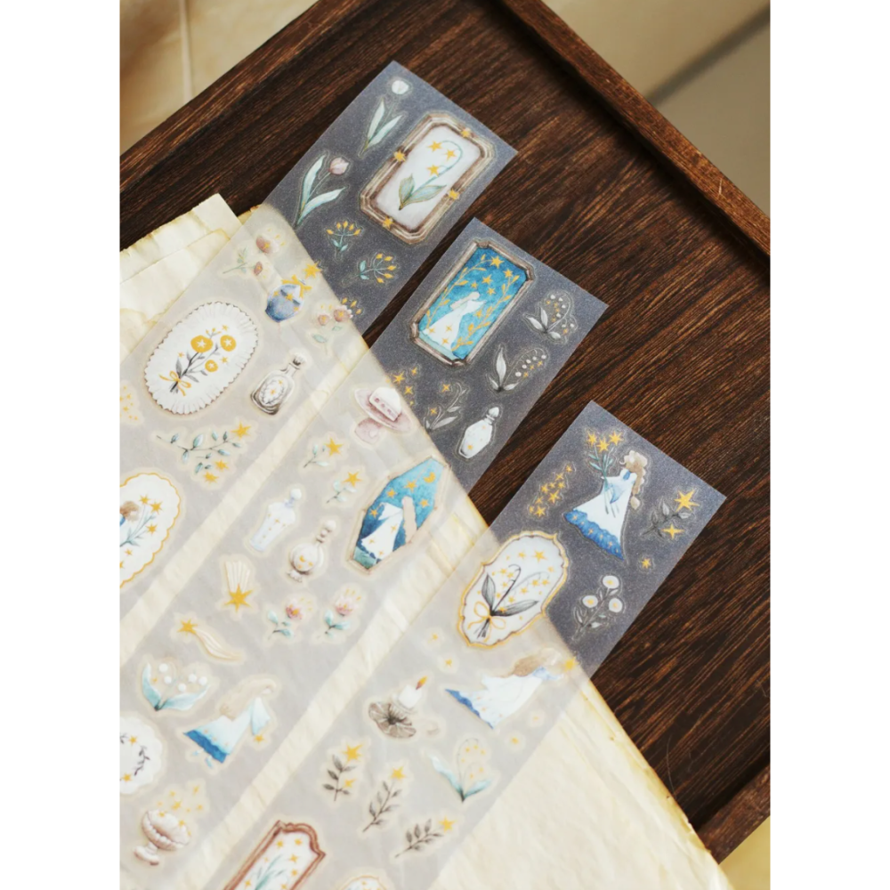 樂意loidesign 森林女巫採光 5cm燙金星光膜割型膠帶 【立夏手帳生活】-細節圖3