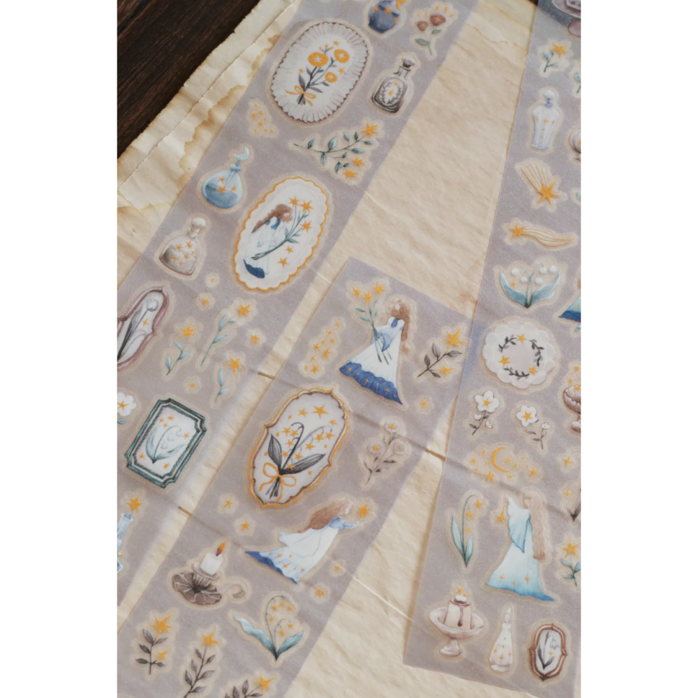 樂意loidesign 森林女巫採光 5cm燙金星光膜割型膠帶 【立夏手帳生活】-細節圖4