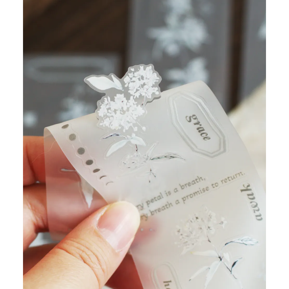 樂意loidesign 麻葉繡線菊 5cm割型霧面PET膠帶 【立夏手帳生活】-細節圖5