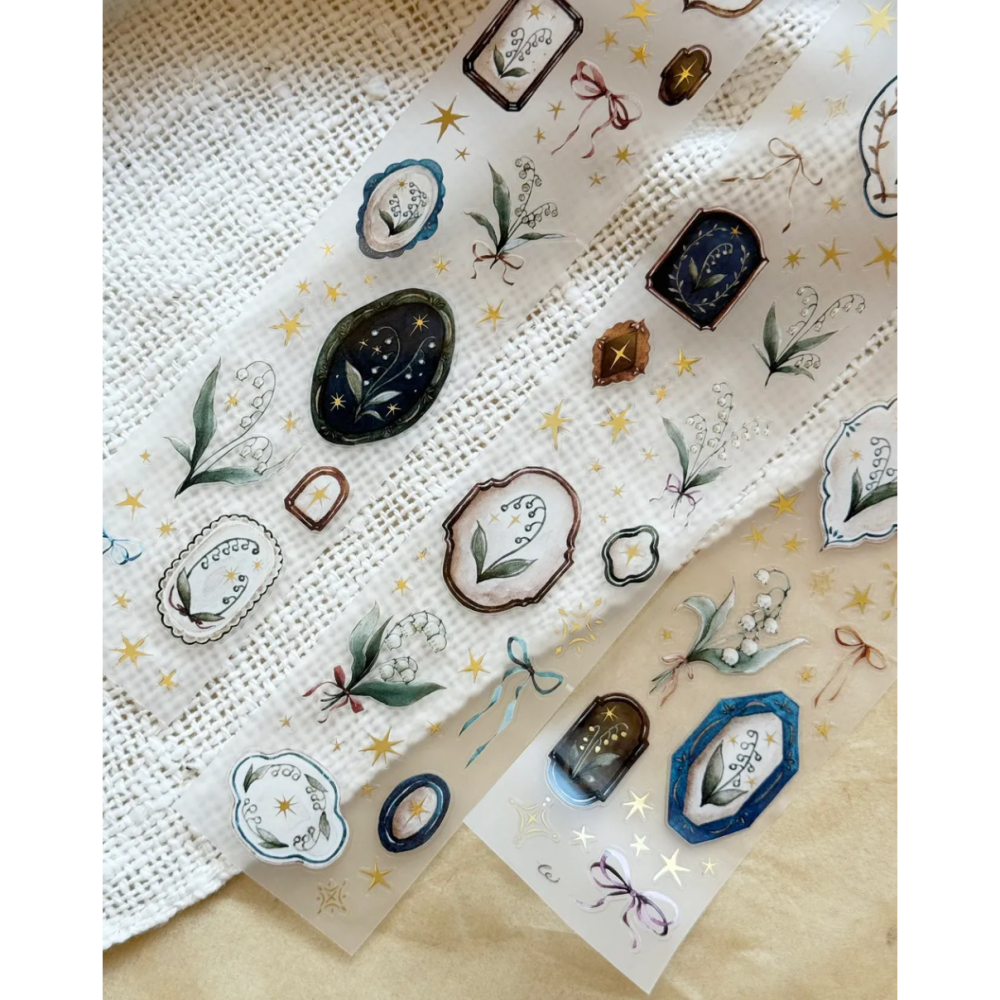 樂意loidesign 採集鈴蘭 5cm燙金割型霧面PET膠帶 【立夏手帳生活】-細節圖3