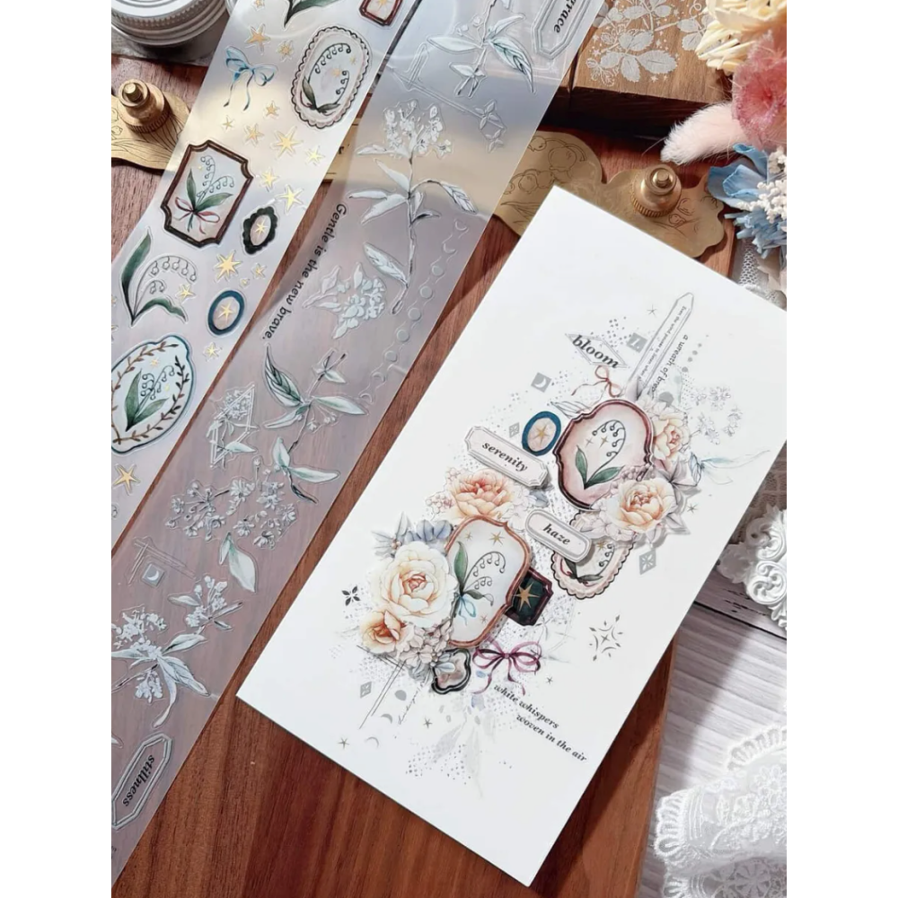 樂意loidesign 採集鈴蘭 5cm燙金割型霧面PET膠帶 【立夏手帳生活】-細節圖4