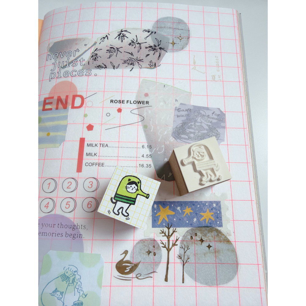 【印章&標籤卷】Daily Sam「塗鴉山姆」標籤貼紙卷 彩色木頭印章 文具小集新款【立夏手帳生活】-細節圖10