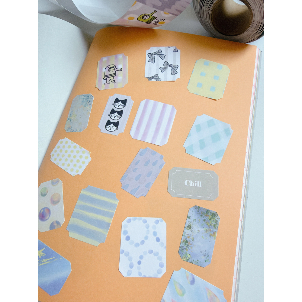 Doodles-小塗鴉- 割型模造貼紙卷 可書寫蓋印章 文具小集新款 立夏原創【立夏手帳生活】-細節圖2