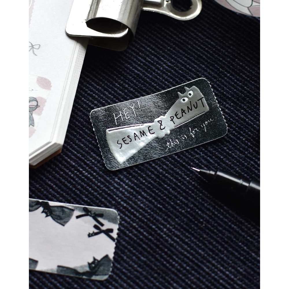 大芝麻小花生 貓貓蝴蝶結 memo貼紙捲【立夏手帳生活】-細節圖4