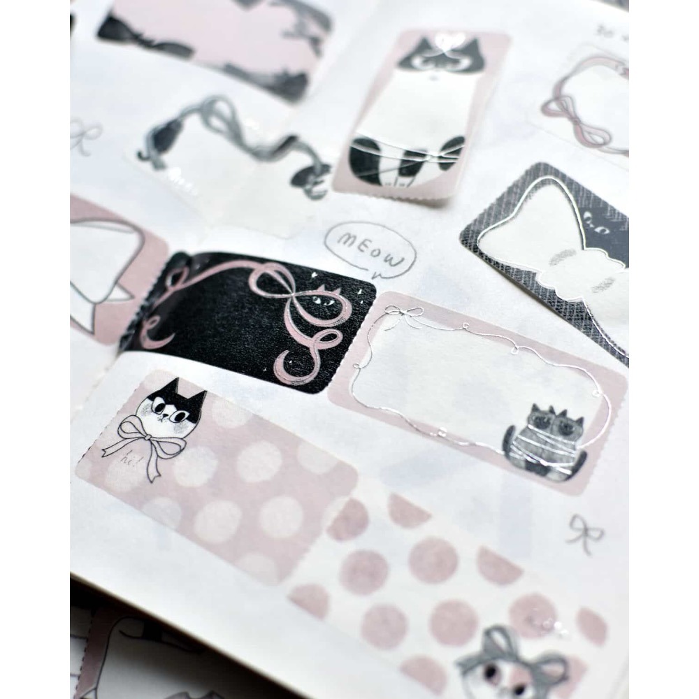 大芝麻小花生 貓貓蝴蝶結 memo貼紙捲【立夏手帳生活】-細節圖2