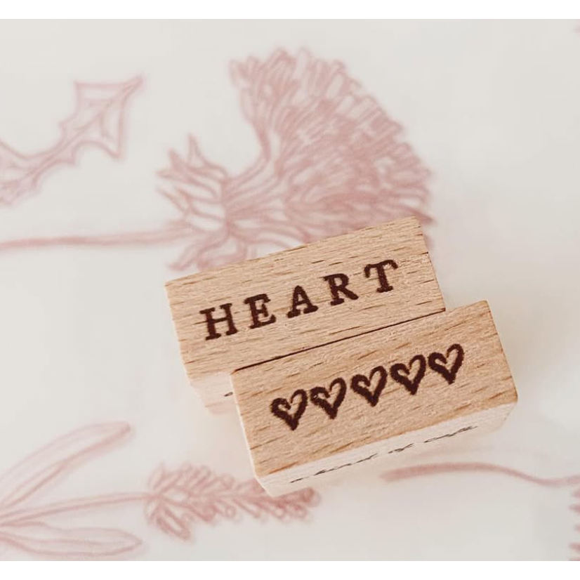 【文具小集新款】什物a kind of cafe「情人節組合/文具小串」手帳文字小章 天然實木印章【立夏手帳生活】-細節圖3