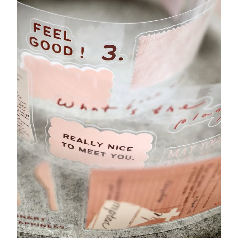 什物a kind of cafe 溫柔時刻Tender Moments 4cm亮面割型PET膠帶【立夏手帳生活】-細節圖3