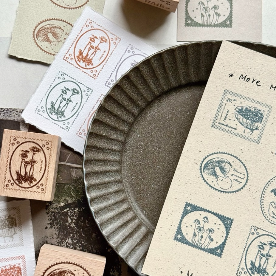 竹工凡花 More mushrooooms 蕈菇郵務迷你印章 套組【立夏手帳生活】-細節圖4