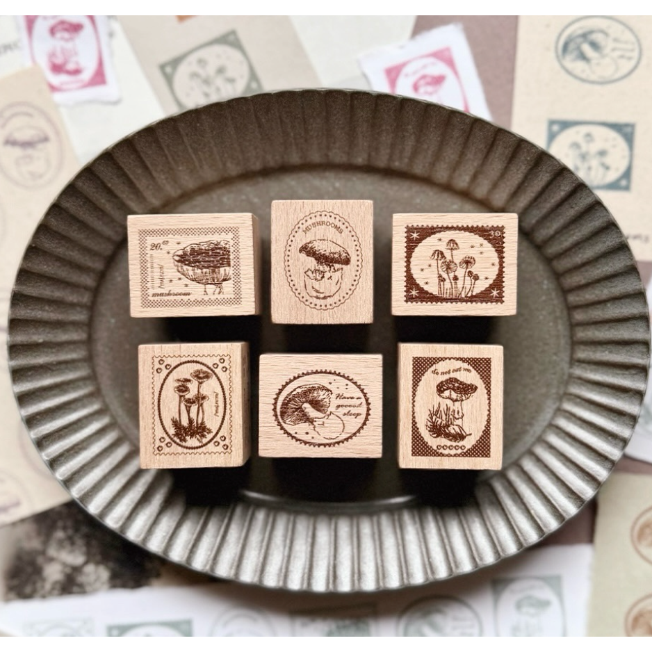 竹工凡花 More mushrooooms 蕈菇郵務迷你印章 套組【立夏手帳生活】-細節圖5
