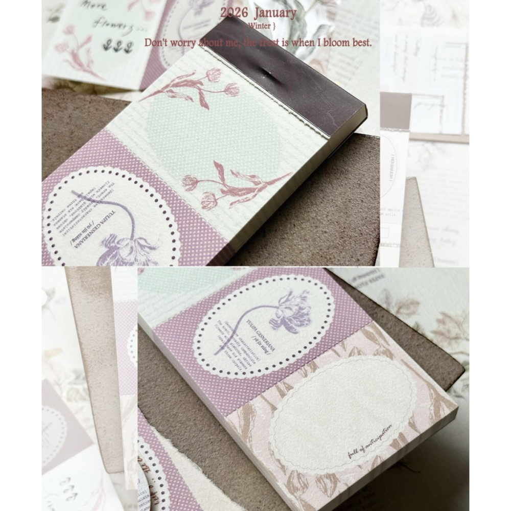 竹工凡花  秋冬季的便簽本們 II 鬱金香/垂絲衛矛 便條紙 手帳素材【立夏手帳生活】-細節圖3
