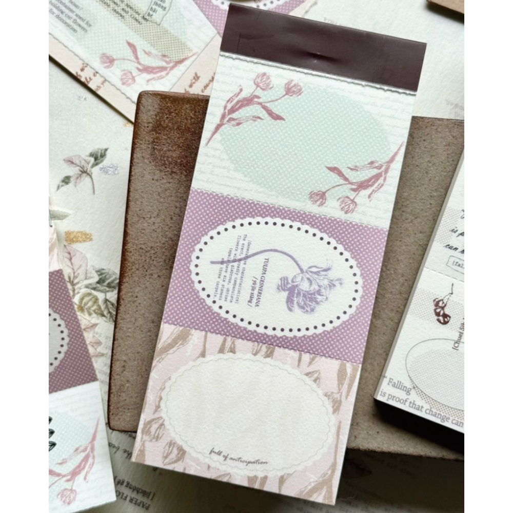 竹工凡花  秋冬季的便簽本們 II 鬱金香/垂絲衛矛 便條紙 手帳素材【立夏手帳生活】-細節圖4