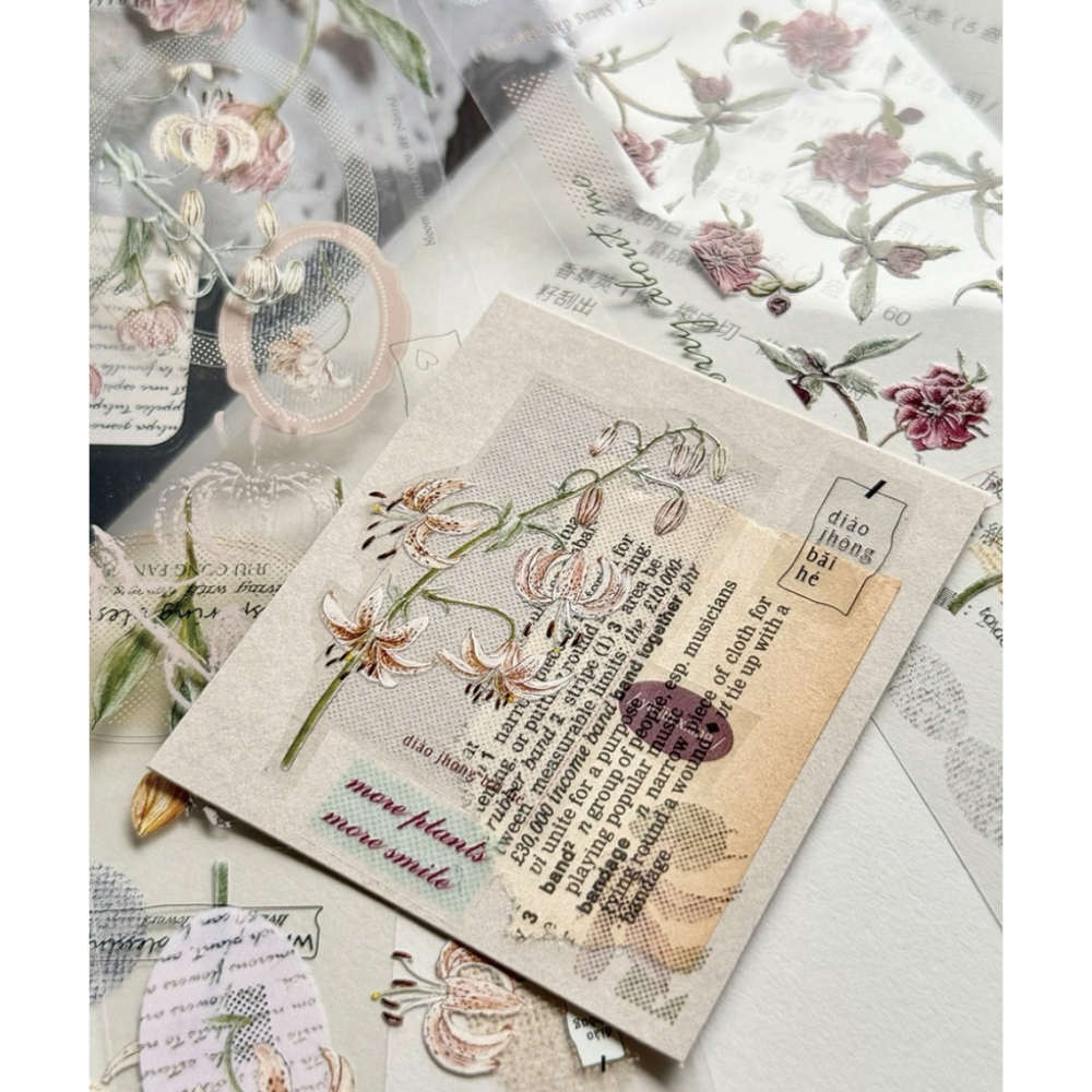 竹工凡花 冬季的呢喃祝福  亮面PET 膠帶【立夏手帳生活】-細節圖5