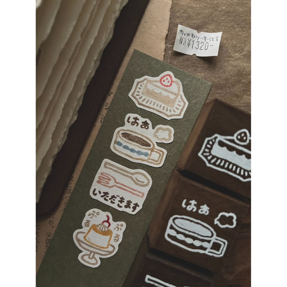 【4款】微瘋畫室 點心時間系列 深色染木印章【立夏手帳生活】-細節圖2