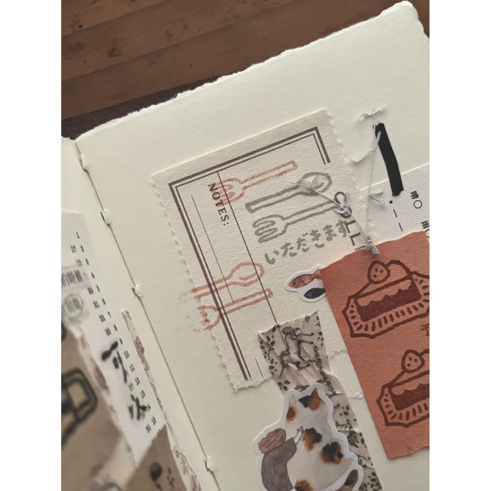 【4款】微瘋畫室 點心時間系列 深色染木印章【立夏手帳生活】-細節圖6